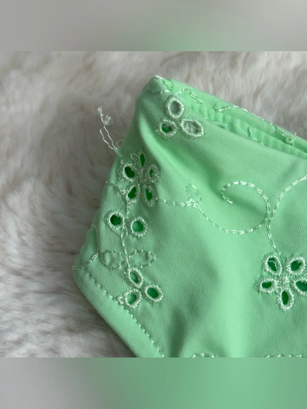 NWT Frankie’s Bikinis Jasper Mint Light Green Eyelet Bikini Bottoms